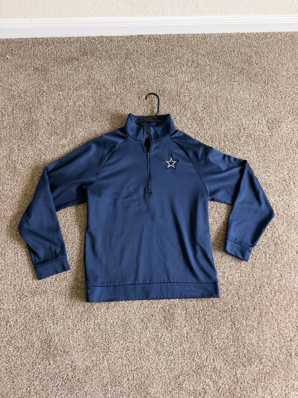 NFL Cowboys Navy Quarter-Zip Pullover with Star Logo